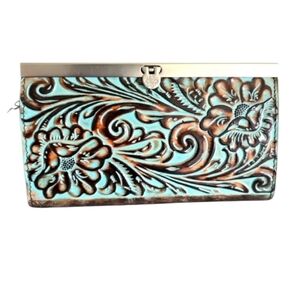 Blue Wallet Brown Patricia Nash Turquoise Tool Cauchy Wallet Clutch P329133 RFID